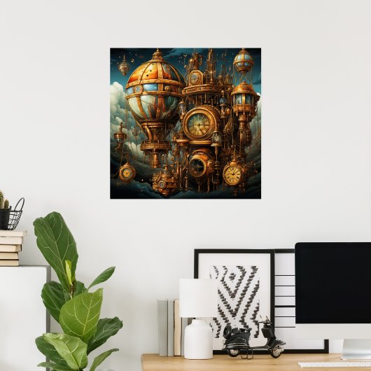 Steampunk Clocks Poster (Thuiskantoor)