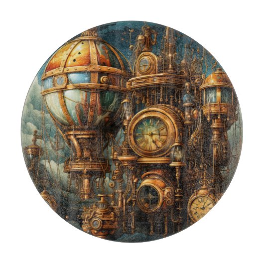 Steampunk Clocks snijplank (Voorkant)
