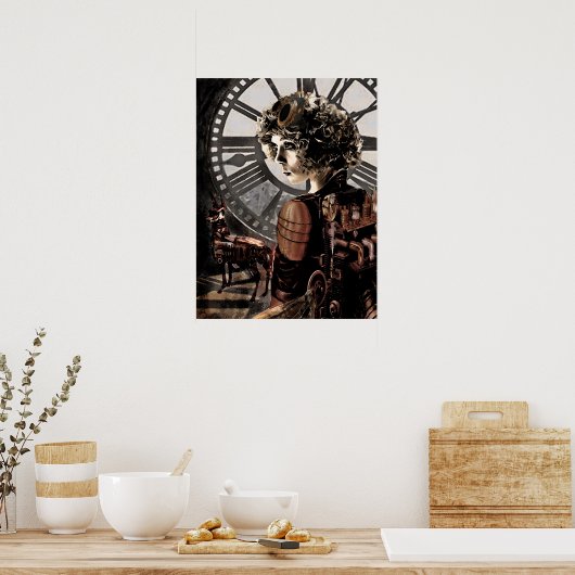 steampunk clocktower poster (Keuken)