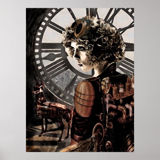 steampunk clocktower poster (Voorkant)