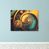 Steampunk Clockwork Abstract Design Canvas Afdruk (Insitu (Houten vloer))