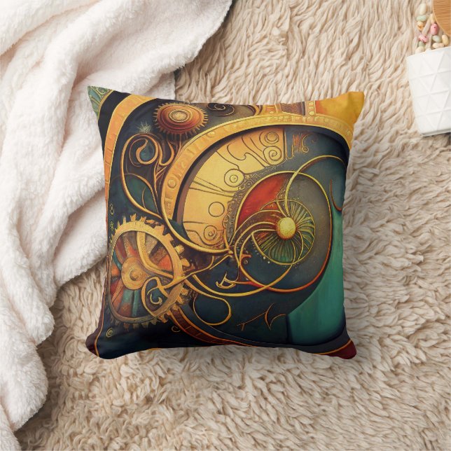 Steampunk Clockwork Abstract Design Kussen (Deken)