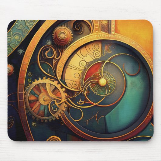 Steampunk Clockwork Abstract Design Muismat (Voorkant)