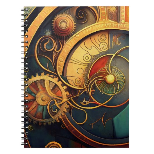 Steampunk Clockwork Abstract Design Notitieboek (Voorkant)