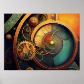 Steampunk Clockwork Abstract Design Poster (Voorkant)