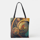 Steampunk Clockwork Abstract Design Tote Bag (Achterkant)