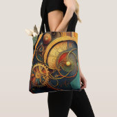 Steampunk Clockwork Abstract Design Tote Bag (Dichtbij)