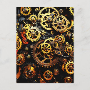 Steampunk Clockwork Gears 1004 Briefkaart