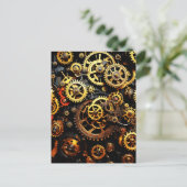 Steampunk Clockwork Gears 1004 Briefkaart (Staand voorkant)