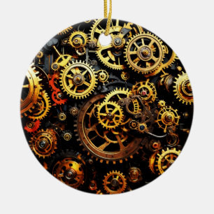 Steampunk Clockwork Gears 1004 Keramisch Ornament