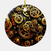 Steampunk Clockwork Gears 1004 Keramisch Ornament (Achterkant)