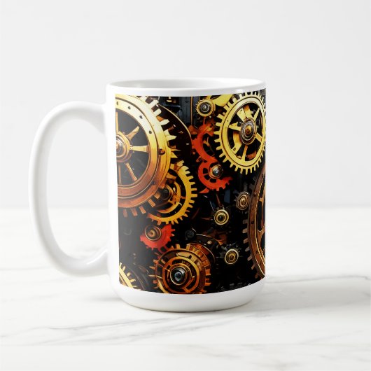 Steampunk Clockwork Gears 1004 Koffiemok (Links)