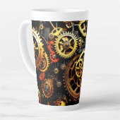 Steampunk Clockwork Gears 1004 Latte Mok (Linkerhoek)