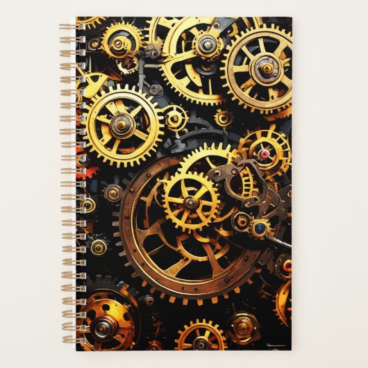 Steampunk Clockwork Gears 1004 Planner (Voorkant)