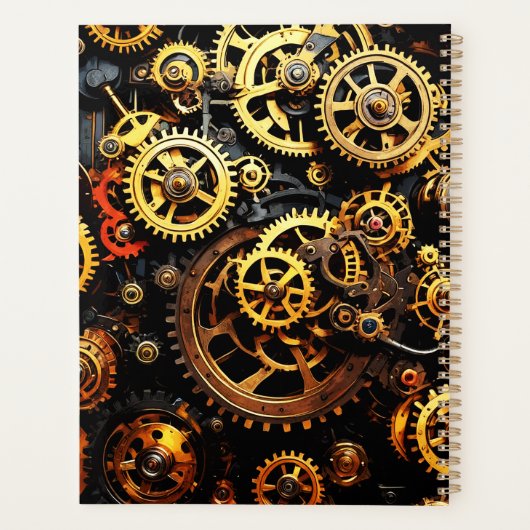 Steampunk Clockwork Gears 1004 Planner (Achterkant)