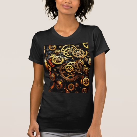 Steampunk Clockwork Gears 1004 T-shirt (Voorkant)