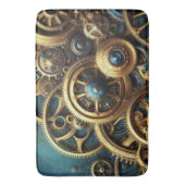 Steampunk Clockwork Gold and Teal Badmat (Voorkant Verticaal)