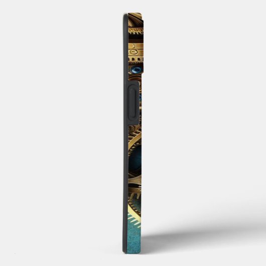 Steampunk Clockwork Gold en Blauwgroen Case-Mate iPhone Case (Achterkant / Rechts)