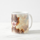 Steampunk Clown Vrouw Blauwe Ogen Hemd Mok (Voorkant rechts)