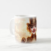 Steampunk Clown Vrouw Blauwe Ogen Hemd Mok (Voorkant links)