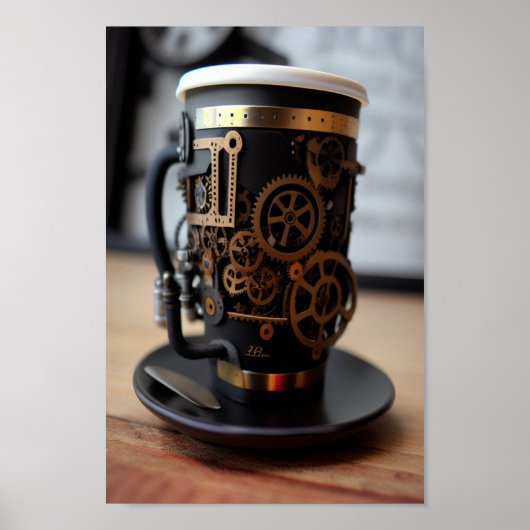 Steampunk Coffee Cup Poster (Voorkant)