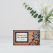 Steampunk Cogs Aangepaste Visitekaartjes (Staand voorkant)