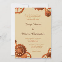 Steampunk Cogs and Gears 5x7 bruiloft uitnodiging