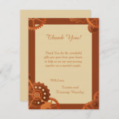 Steampunk Cogs Gears 4x5 Weddenschap Hartelijk dan Bedankkaart (Voorkant / Achterkant)