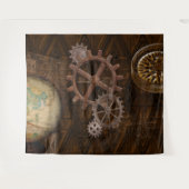 Steampunk Cogs, Gears & Skeleton Key Wandkleed (Voorkant (horizontaal))