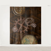 Steampunk Cogs, Gears & Skeleton Key Wandkleed (Voorkant)