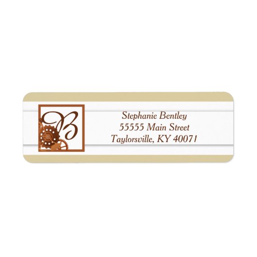Steampunk Cogs Gears Wedding Return Label (Voorkant)
