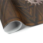 Steampunk Cogs, Gears & World Wereldbol Design Cadeaupapier (Rol Hoek)