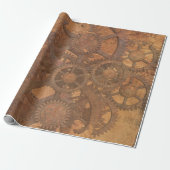 Steampunk Cogs Wrapping Paper Cadeaupapier (Uitgerold)