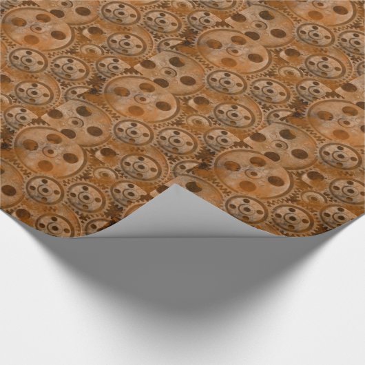 Steampunk Cogs Wrapping Paper Cadeaupapier (Hoek)