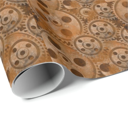 Steampunk Cogs Wrapping Paper Cadeaupapier (Rol Hoek)
