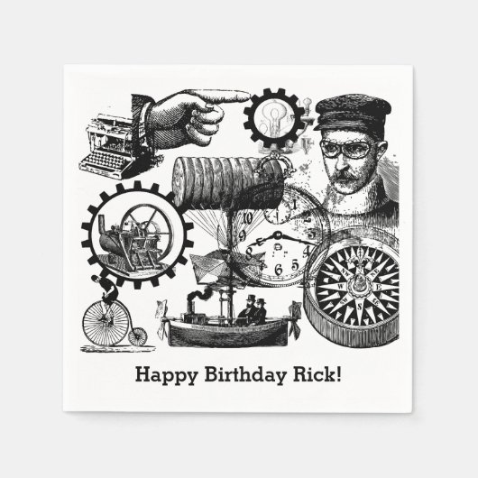 Steampunk Collage #1 beroemd gemaakt door ArtInspi Servet (Voorkant)