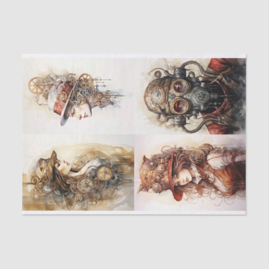 Steampunk Collage 1 Decoupage papier (Voorkant)
