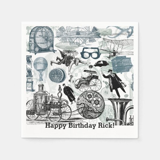 Steampunk Collage #2 beroemd gemaakt door ArtInspi Servet (Voorkant)