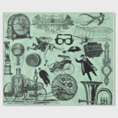 Steampunk Collage #2 door Geinspireerd Cadeaupapier (Vlak)