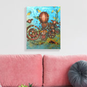 Steampunk Collage Aqua & Copper Canvas Afdrukken (Insitu (Woonkamer))