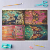 Steampunk Collage beroemd gemaakt door Elsie Lane Tissuepapier (Craft)