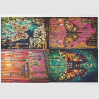 Steampunk Collage beroemd gemaakt door Elsie Lane Tissuepapier