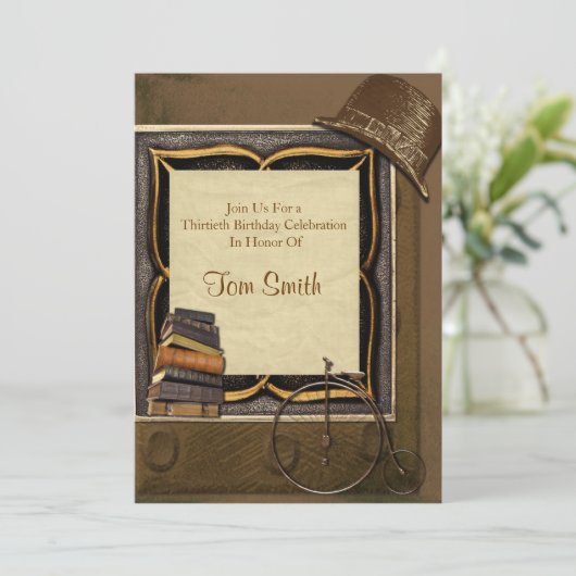  Steampunk Collage Birthday Kaart (Staand voorkant)