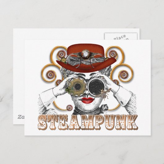 steampunk collage briefkaart (Voorkant / Achterkant)
