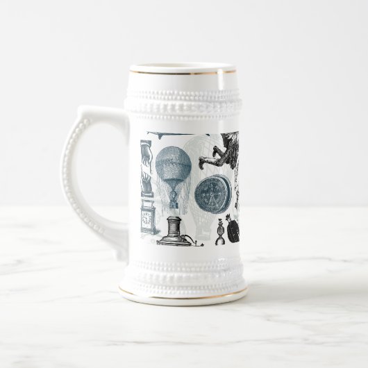 Steampunk Collage gekleurd Bierpul (Links)