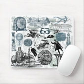 Steampunk Collage gekleurd Muismat (Met muis)