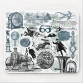 Steampunk Collage gekleurd Muismat (Voorkant)