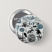 Steampunk Collage gekleurd Ronde Button 5,7 Cm (Voorkant /achterkant)