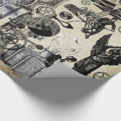 Steampunk Collage Gift Wrap Cadeaupapier (Hoek)