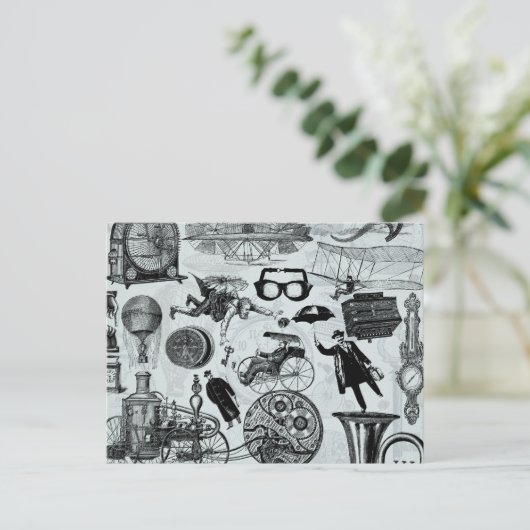 Steampunk Collage Nummer 2 Briefkaart (Staand voorkant)